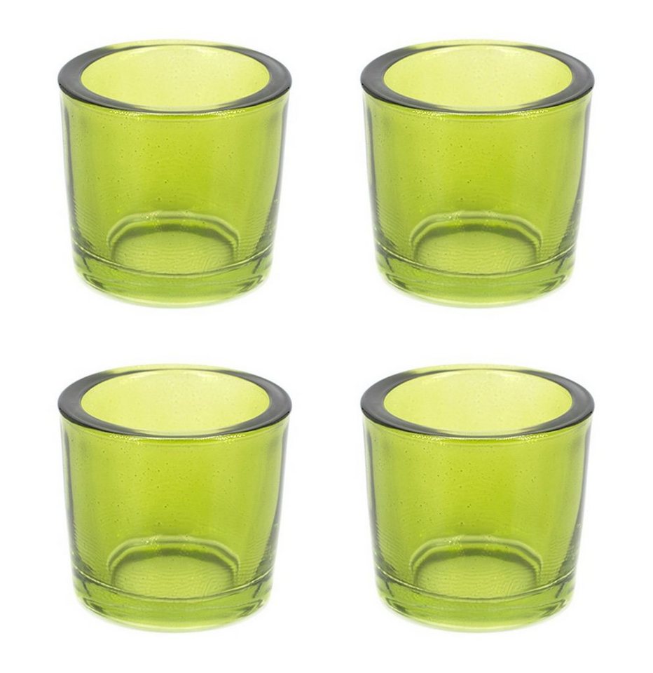 Creativery Teelichthalter, Teelichthalter Glas 6,5x6cm hellgrün 4er Set von Creativery