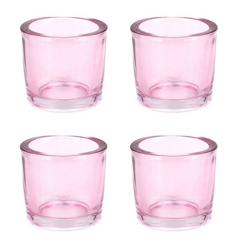 Creativery Teelichthalter, Teelichthalter Glas 6,5x6cm hellrosa 4er Set Creativery Teelichthalter, Teelichthalter Glas 6,5x6cm hellrosa 4er Set von Creativery