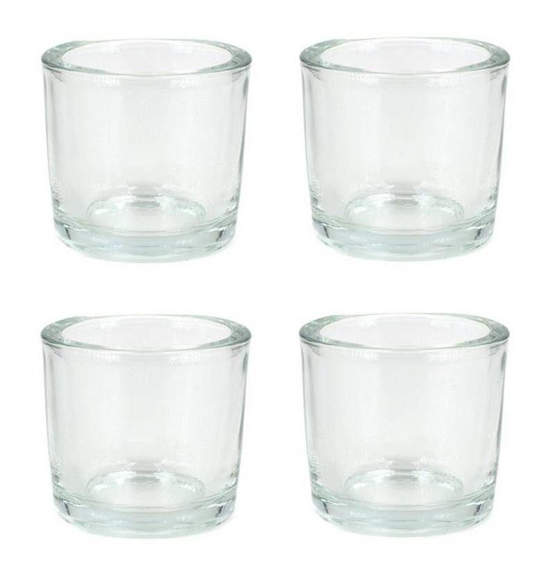 Creativery Teelichthalter, Teelichthalter Glas 6,5x6cm klar transparent 4er Set von Creativery