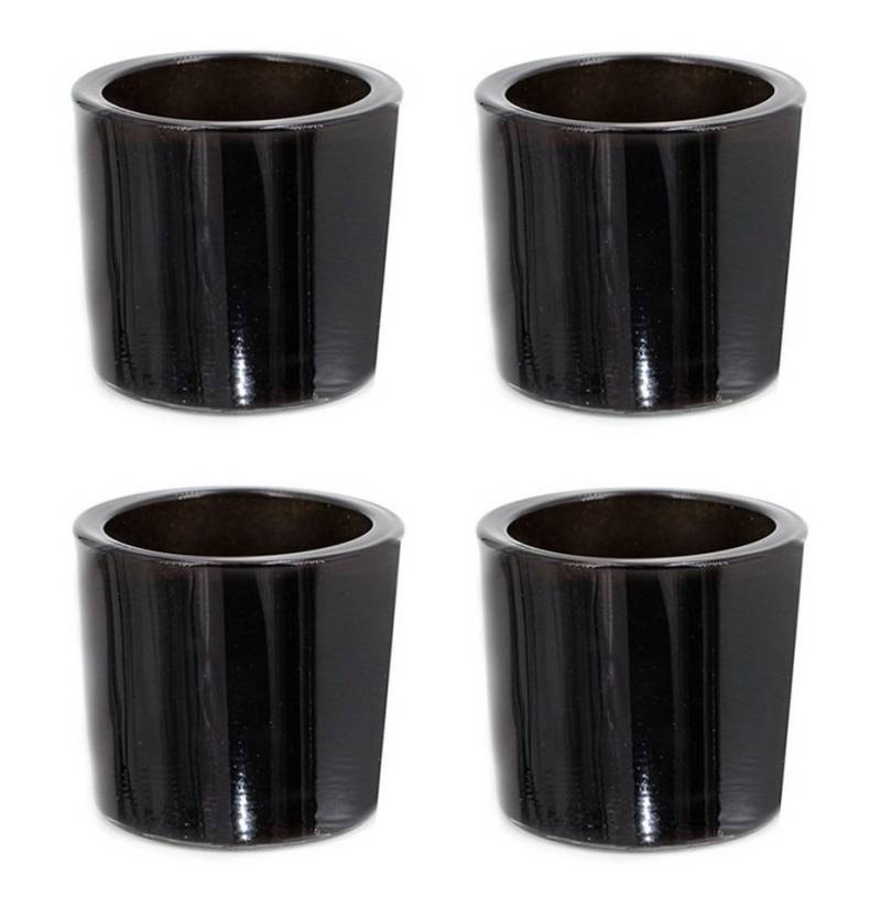 Creativery Teelichthalter, Teelichthalter Glas 6,5x6cm schwarz 4er Set von Creativery