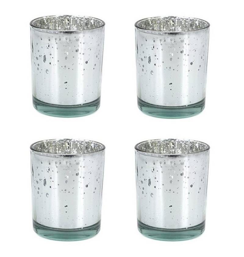 Creativery Teelichthalter, Teelichthalter Glas 6x7,2cm silber 4er Set Creativery Teelichthalter, Teelichthalter Glas 6x7,2cm silber 4er Set von Creativery