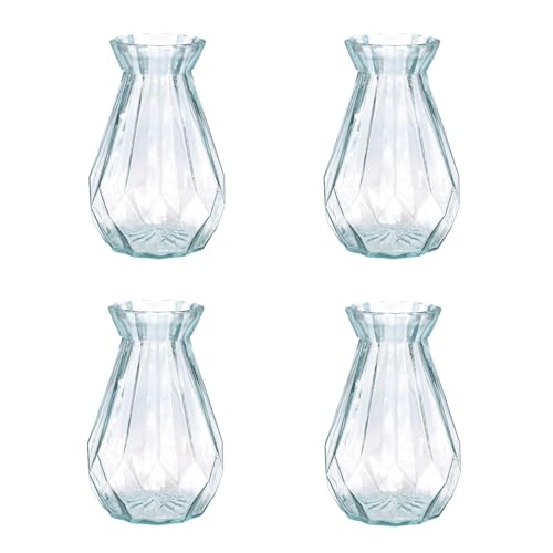 Creativery Vase Glas 14cm x 4 Stück Diamant Muster 330ml Blumenvase Glasvase Dekoflasche Glaskaraffe klar transparent Creativery Vase Glas 14cm x 4 Stück Diamant Muster 330ml Blumenvase Glasvase Dekoflasche Glaskaraffe klar transparent von Creativery