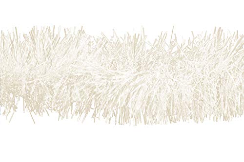 Creativery Weihnachtsgirlande Lametta 10cm x 3 Meter Lamettagirlande Baumgirlande Christbaumdeko Farbauswahl: weiß von Creativery