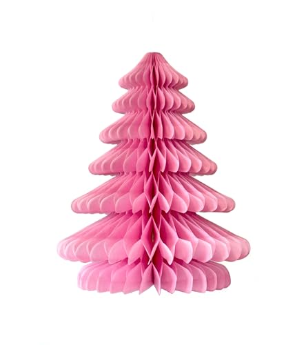 Papier Baum 26cm (Hellrosa 150) // Wabenball Wabenbaum Honeycomb Figur Deko Papier Weihnachtsbaum Christbaum von Creativery