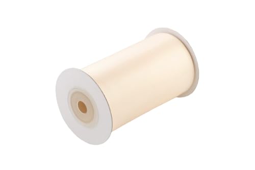 Satinband 100mm x 10m Rolle - FARBAUSWAHL in 3/6/12/25/38/50/75/100mm - farbecht & waschbar - Schleifenband für Hochzeit - Geschenkband zum Verpacken Dekorieren Basteln - Champagner 815 von Creativery