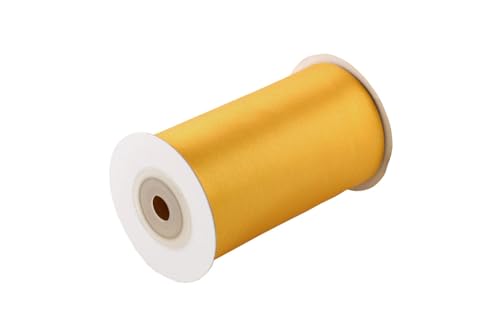 Satinband 100mm x 10m Rolle - FARBAUSWAHL in 3/6/12/25/38/50/75/100mm - farbecht & waschbar - Schleifenband für Hochzeit - Geschenkband zum Verpacken Dekorieren Basteln - Gold 687H von Creativery