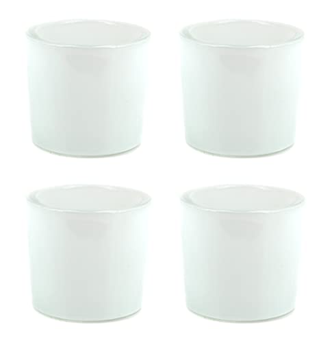 Teelichthalter Glas 6,5x6cm Set 4 Stück Teelichtgläser Windlichtglas Windlicht klein weiß matt Teelichthalter Glas 6,5x6cm Set 4 Stück Teelichtgläser Windlichtglas Windlicht klein weiß matt von Creativery