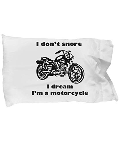 Kissenbezug mit Aufschrift "I Don't Snore I Dream I 'm a Motorrad", Geschenkidee für Biker, Väter, Herren, Opa, Onkel, Triumph-Liebhaber von Creator's Cove