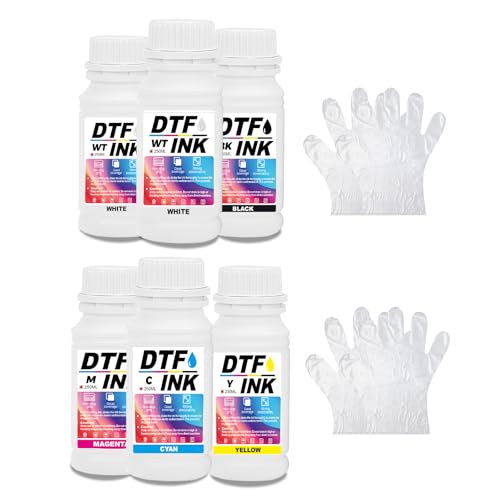 Creatorally DTF Tinte, DTF Transfertinte für Textildruck PET-Folien Thermotransfer für DTF-Drucker, Kompatibel mit i3200、DX5/DX7、5113、i4720、XP600 (5 Farben, 1500 ml) von Creatorally