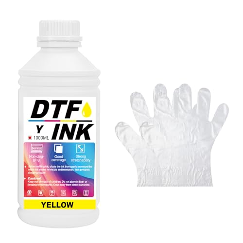 Creatorally DTF Tinte, DTF Transfertinte für Textildruck PET-Folien Thermotransfer für DTF-Drucker, Kompatibel mit i3200、DX5/DX7、5113、i4720、XP600 (Gelb, 1000 ml) von Creatorally