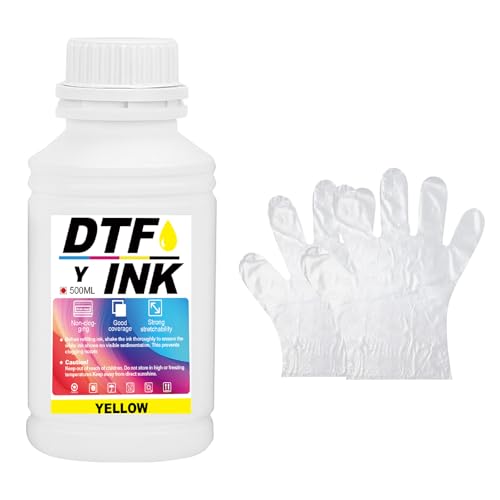Creatorally DTF Tinte, DTF Transfertinte für Textildruck PET-Folien Thermotransfer für DTF-Drucker, Kompatibel mit i3200、DX5/DX7、5113、i4720、XP600 (Gelb, 500 ml) von Creatorally