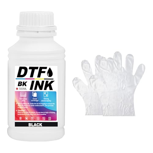 Creatorally DTF Tinte, DTF Transfertinte für Textildruck PET-Folien Thermotransfer für DTF-Drucker, Kompatibel mit i3200、DX5/DX7、5113、i4720、XP600 (Schwarz, 500 ml) von Creatorally