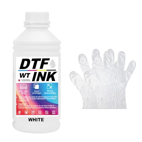 Creatorally DTF Tinte, DTF Transfertinte für Textildruck PET-Folien Thermotransfer für DTF-Drucker, Kompatibel mit i3200、DX5/DX7、5113、i4720、XP600 (Weiß, 1000 ml) von Creatorally