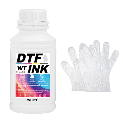 Creatorally DTF Tinte, DTF Transfertinte für Textildruck PET-Folien Thermotransfer für DTF-Drucker, Kompatibel mit i3200、DX5/DX7、5113、i4720、XP600 (Weiß, 500 ml) von Creatorally