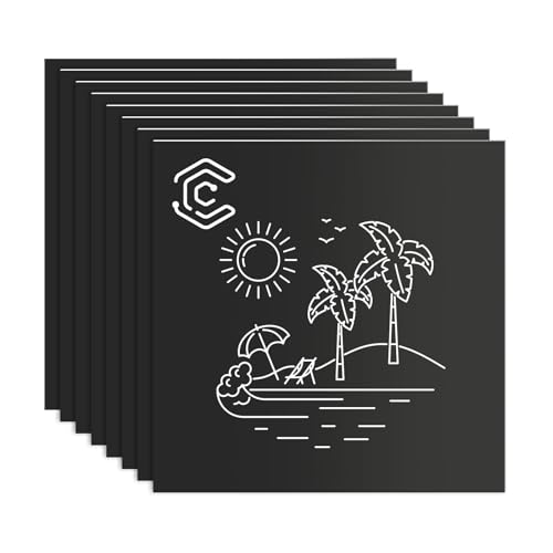 Creatorally Laser Material, Laser Rohlinge zum Gravieren 30x30 cm 1,3mm, Gravierbar Kunststoffplatte 8 Stück Doppelfarbe Gravurplatten für Namensschild Dekoration (Weiß auf Schwarz) von Creatorally
