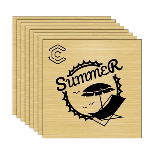 Creatorally Laser Material, Laser Rohlinge zum Gravieren 30x30 cm 1,3mm, Gravierbar Kunststoffplatte 8 Stück Doppelfarbe Gravurplatten für Namensschild Dekoration (chwarz auf Gebürstetem Gold) von Creatorally