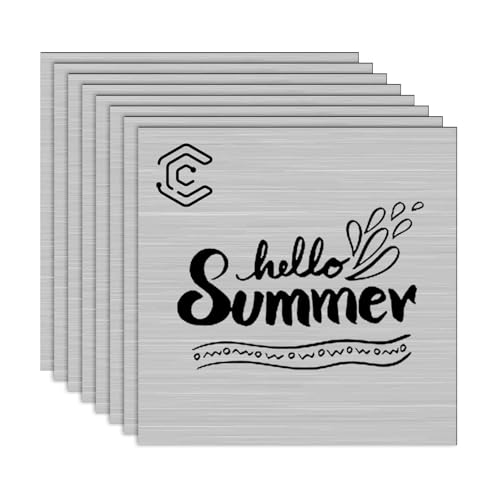 Creatorally Laser Material, Laser Rohlinge zum Gravieren 30x30 cm 1,3mm, Gravierbar Kunststoffplatte 8 Stück Doppelfarbe Gravurplatten für Namensschild Dekoration (chwarz auf Gebürstetem Silber) von Creatorally