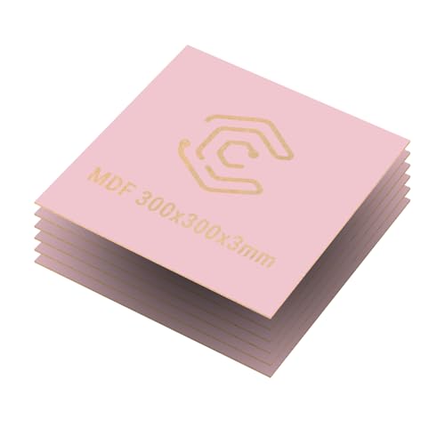 Creatorally MDF Platten 3mm, Laser Holzplatte Bretter 30x30 cm 6 Stück, Lasercut Holz für Lasergravur CNC Router Laubsäge, Modellierung Durchbrochenes (Rosa) von Creatorally