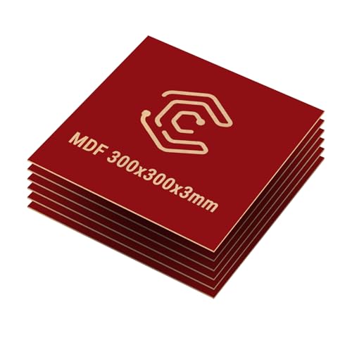 Creatorally MDF Platten 3mm, Laser Holzplatte Bretter 30x30 cm 6 Stück, Lasercut Holz für Lasergravur CNC Router Laubsäge, Modellierung Durchbrochenes (Rot) von Creatorally