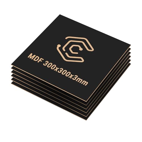Creatorally MDF Platten 3mm, Laser Holzplatte Bretter 30x30 cm 6 Stück, Lasercut Holz für Lasergravur CNC Router Laubsäge, Modellierung Durchbrochenes (Schwarz) von Creatorally