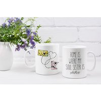 Soul Sister Tasse Beste Freundin Tasse, Fernfreundschaftsbecher Personalisiert Ferngeschenk, Haus Wärmende Geschenke Neues Zuhause Zustand Zustand von CreatorsCove