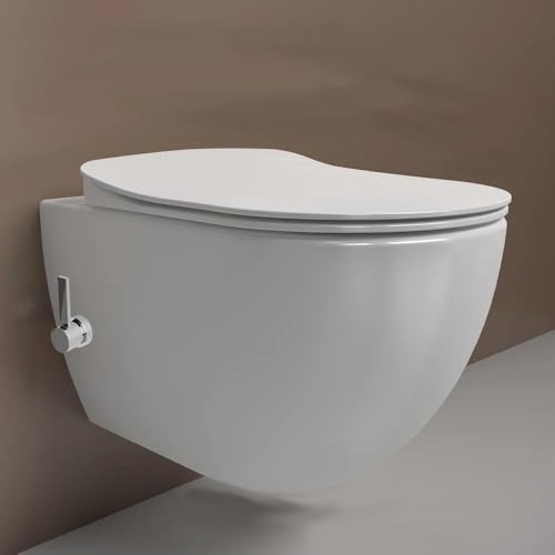 Creavit FREE Dusch-WC Taharet-WC Bidet Häng WC spülrandlos mit Armatur für Kaltwasser und Edelstahldüse inkl. Soft-Close WC-Deckel weiss Creavit FREE Dusch-WC Taharet-WC Bidet Häng WC spülrandlos mit Armatur für Kaltwasser und Edelstahldüse inkl. Soft-Close WC-Deckel weiss von Creavit
