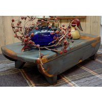 Primitiver Holz Tisch Top Bank Hocker Riser von CreekSideCountry