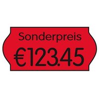 CreenLine Preisetiketten leuchtrot permanent 22,0 x 12,0 mm, 36 Rollen von CreenLine