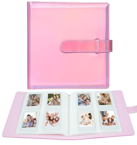 256 Taschen Fotoalbum für Fujifilm Instax Mini LiPlay 11 90 70 12 9 8+ 8 7S Kamera/Mini Link SP-1 Drucker, Polaroid SnapTouch PIC-300 Z2300 Mint Zip Instant Camera Printer (Magic Pink) von Crefotu