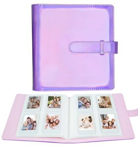 256 Taschen Fotoalbum für Fujifilm Instax Mini LiPlay 11 90 70 12 9 8+ 8 7S Kamera/Mini Link SP-1 Drucker, Polaroid SnapTouch PIC-300 Z2300 Mint Zip Instant Camera Printer (Magic Purple) von Crefotu
