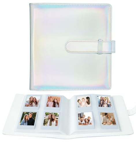 256 Taschen Fotoalbum für Fujifilm Instax Mini LiPlay 11 90 70 12 9 8+ 8 7S Kamera/Mini Link SP-1 Drucker, Polaroid SnapTouch PIC-300 Z2300 Mint Zip Instant Camera Printer (Magic Silver) von Crefotu