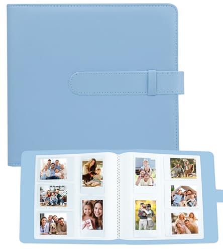 360 Taschen Fotoalbum für Fujifilm Instax Mini LiPlay 11 90 70 12 9 8+ 8 7S Kamera/Mini Link SP-1 Drucker, Polaroid SnapTouch PIC-300 Z2300 Mint Zip Instant Camera Printer (Blau) von Crefotu