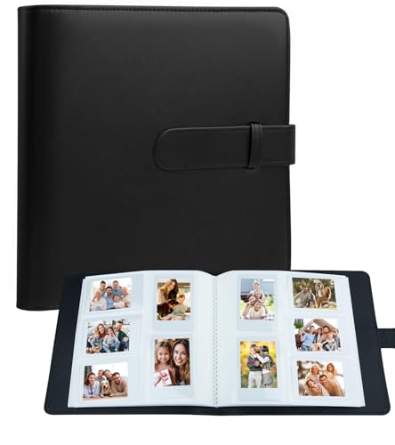 360 Taschen Fotoalbum für Fujifilm Instax Mini LiPlay 11 90 70 12 9 8+ 8 7S Kamera/Mini Link SP-1 Drucker, Polaroid SnapTouch PIC-300 Z2300 Mint Zip Instant Camera Printer (Schwarz) von Crefotu
