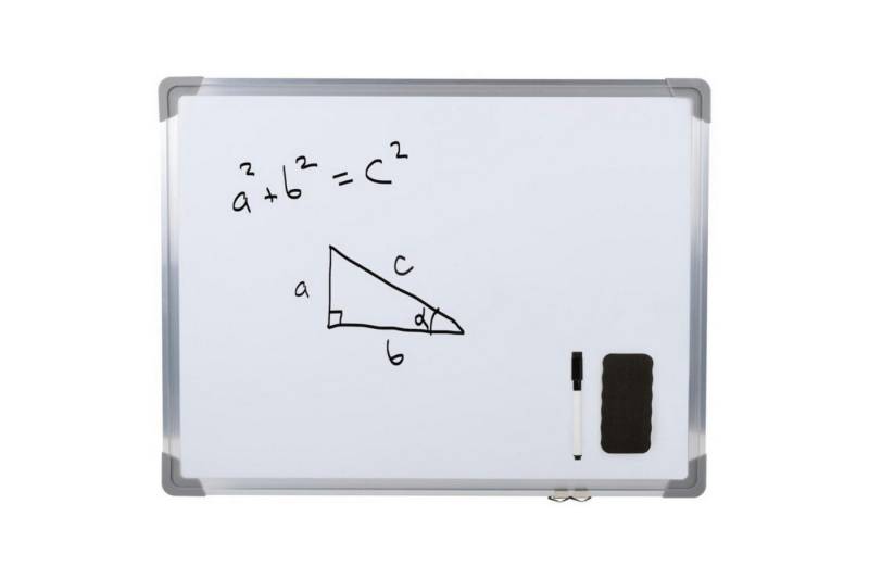 Crelando Magnettafel Magnet- und Whiteboard 59 x 45,5 cm – Mit Marker und Trockenschwamm, (Whiteboard, 3-tlg., Komplettset mit Schreib- und Reinigungszubehör), Magnethaftend und trocken oder feucht abwischbar von Crelando