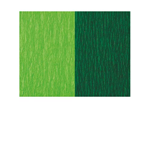 Doppelseitiges Krepppapier hellgrün - grün 2 Stück 25 x 125 cm Krepppapier zum basteln von Creleo