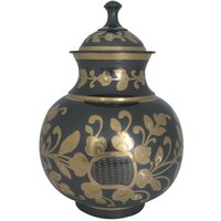 Schwarze Und Goldene Blumen Menschliche Gedenkurne Für Die Asche von CremationurnsShop
