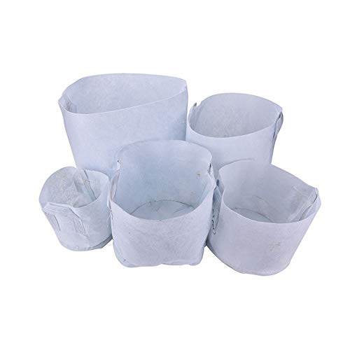 Atmungsaktiver Vliesstoff-Pflanzbeutel, runde Stofftöpfe, Pflanztasche, Wurzelbehälter, Anzuchttopf, Pflanztasche, Pflanztasche, 1,5 l, mit Griffen von Cremlank