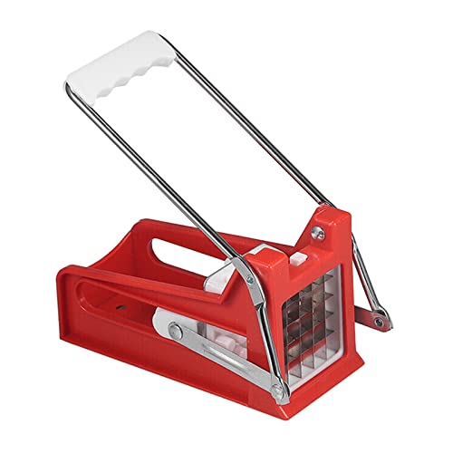 CreoQIJI Edelstahl Grob Manuell Edelstahl Hobel Gemüse V Edelstahl-Pommes-Frites-Kartoffel-Zerhacker-Dicer mit 1 oder 2 Bits Küchenhobel V Push Button Smart Ingwer (B, One Size) von CreoQIJI