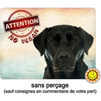 Aluminiumschild Vorsicht Hund Labrador Vegan Humor 19V von Creosoleil