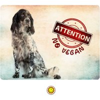 Aluminiumschild Vorsicht Vor English Setter Hund, Vegan Humor 30V von Creosoleil