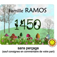Hausnummernschild Zum Personalisieren Aluminium Pilzhalter Vintage Country R306 von Creosoleil