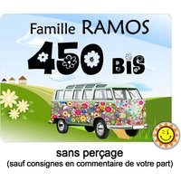 Hausnummerschild Zur Personalisierung Der Aluminiumtür Zen Peace Love Vintage R307 von Creosoleil