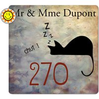 Personalisiertes Briefkastenschild Aus Aluminium Mit Ihrem Namen Und Ihrer Nummer, Vintage-Katze C138 von Creosoleil