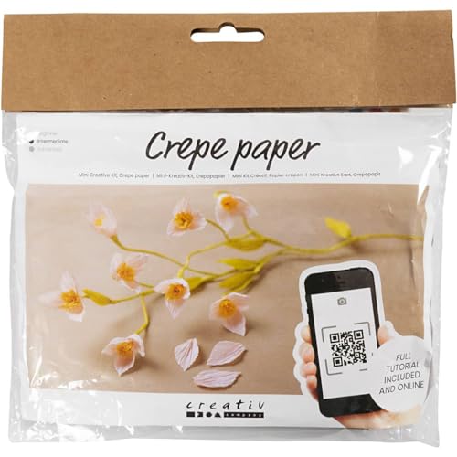 Creativ Company Mini Craft Sets Crepe Paper Flowers Cherry Branch - for Making Beautiful Crepe Flowers von Creotime