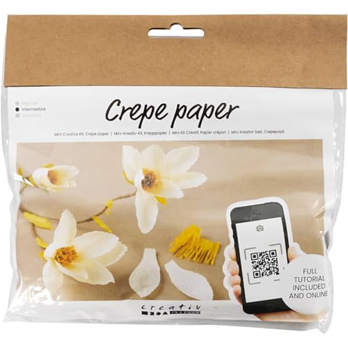 Creativ Company Mini Craft Sets Crepe Paper Flowers Magnolia Branch - for Crafting Beautiful Crepe Flowers von Creotime