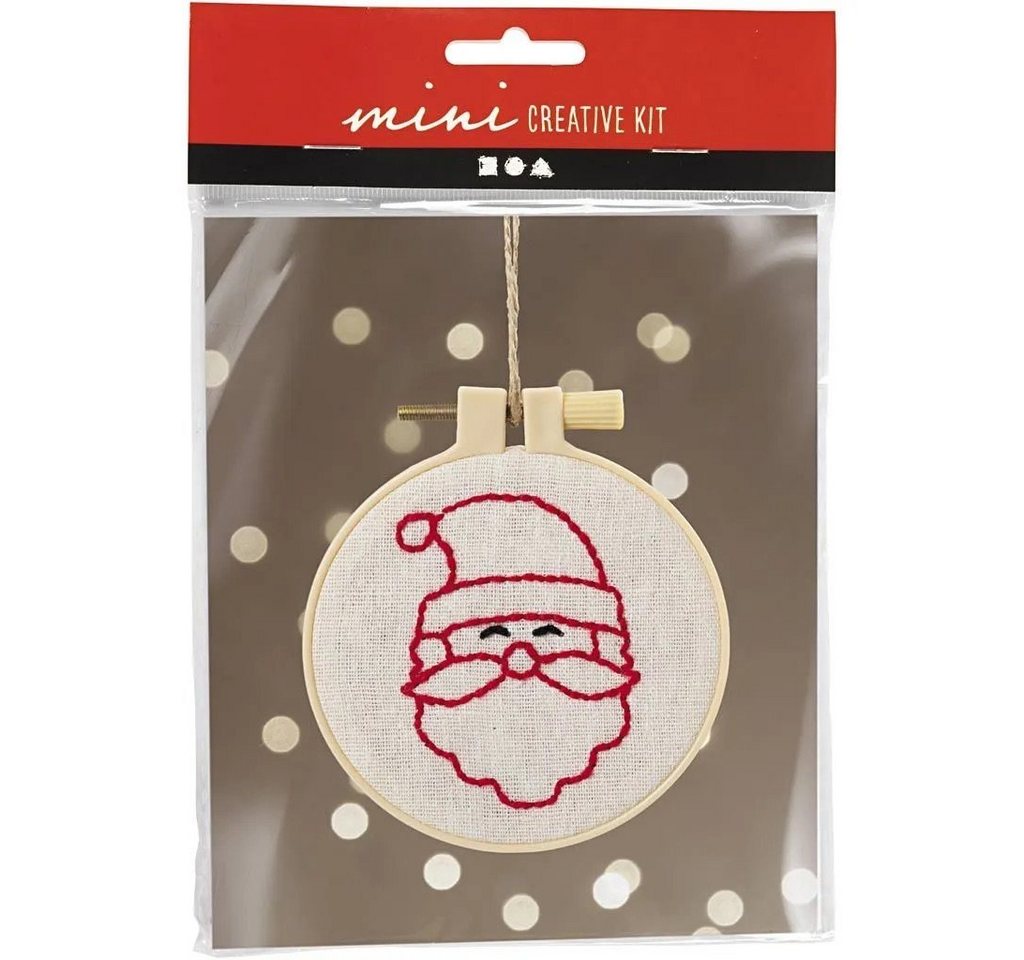 Creotime Bastelperlen Mini Kreativset, Stickset Weihnachtsmann von Creotime