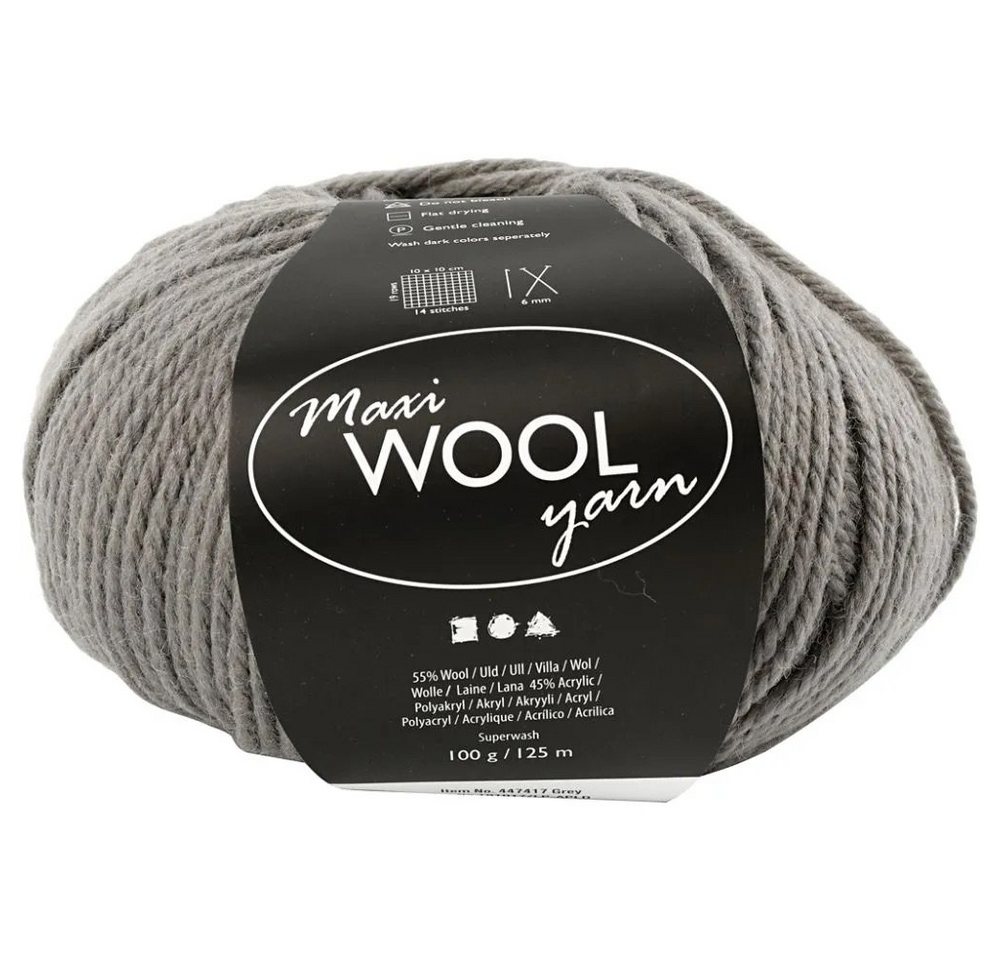 Creotime Dekofigur Wolle Maxi WOOL yarn, L: 125 m, 100 g/ 1 Knäuel von Creotime
