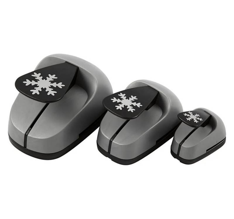 Creotime Motivstanzer Papierstanzer-Set Schneeflocke, 3-teilig von Creotime