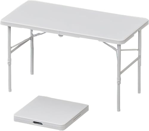 Creperture Klappbarer Picknicktische, 122x60x50-74cm Verstellbarehöhe Gartentisch Tapeziertisch, Metallrahmen Kunststoff Campingtisch mit Tragegriff Klapptisch für Garten Camping Outdoor von Creperture