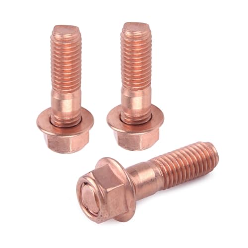 Alufelge Radbolzen Satz,Radschraube Turbo-Stehbolzenschrauben-Flanschmuttern-Kit Aus Legiertem Stahl M10 X 1,5, Passend Für T3 T4 T5 T6 Turbolader-Zubehör von Crepundia